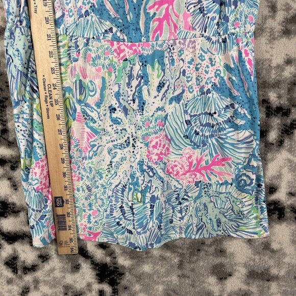 Lilly Pulitzer Alessa Romper Dress Womens Size Large Sink or Swim V-Neck Ruffle - Picture 4 of 9